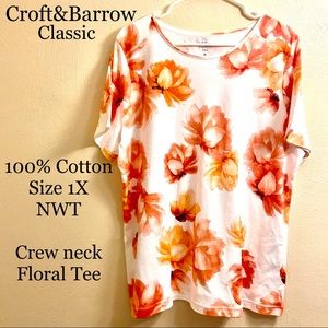 💥5/$15 🌸 Floral Tee Cotton Top T-Shirt Spring Summer Blouse